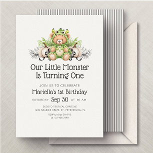 Invitation Anniversaire Petite Monstre Halloween 1er 2ème