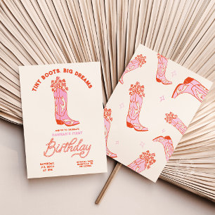 Invitation Anniversaire Petites bottes Gros rêves