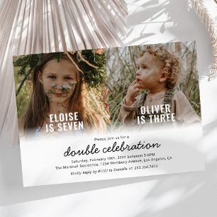 Invitation anniversaire photo conjointe moderne
