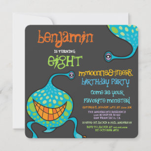 Invitation Anniversaire Photo Enfants Monstre Alie