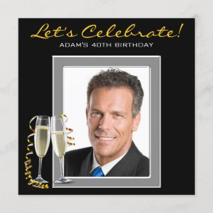 Invitation Anniversaire photo homme tout âge Fête d'anniversa