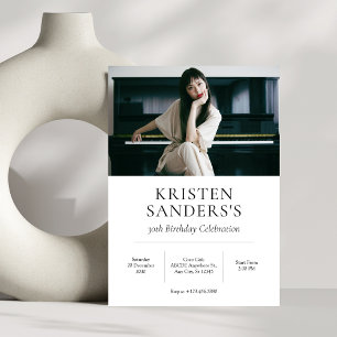 Invitation Anniversaire photo minimaliste moderne