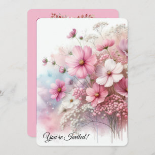 Invitation Anniversaire Pink Cosmos