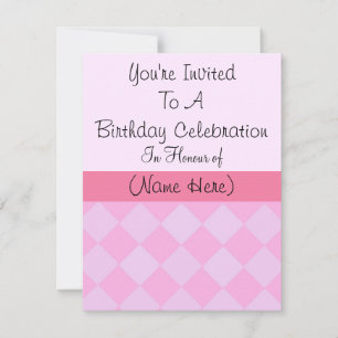 Invitation Anniversaire Pink Diamond