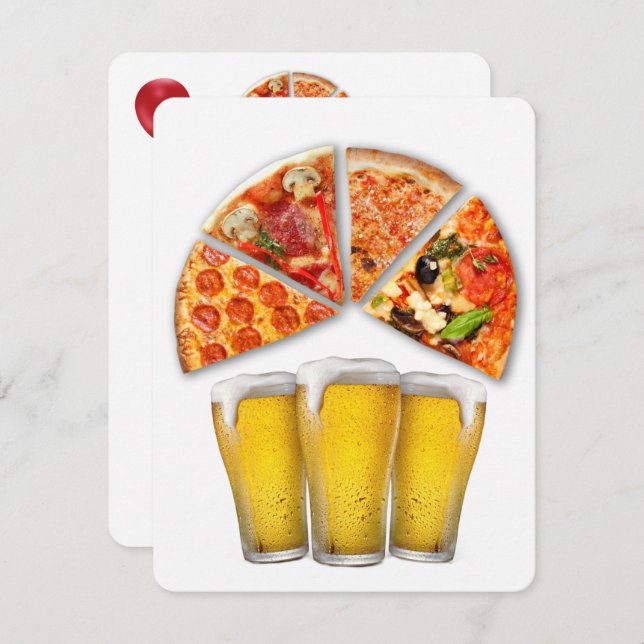 Invitation Anniversaire Pizza Party (Devant / Derrière)