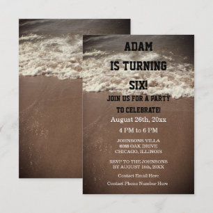 Invitation Anniversaire Plage Nautique Océan extérieur Person