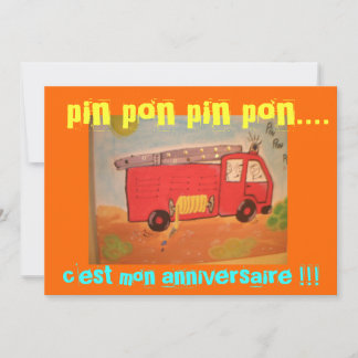 Invitation anniversaire  pompiers