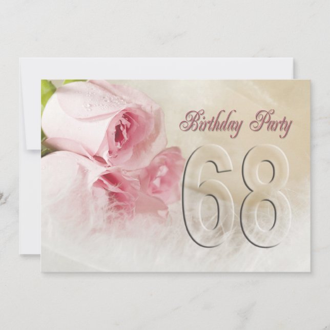 Invitation anniversaire pour 68 ans (Devant)