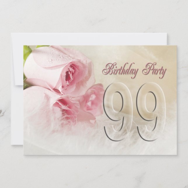 Invitation anniversaire pour 99 ans (Devant)