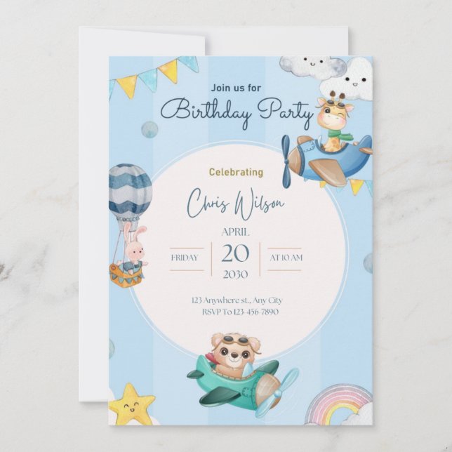 Invitation anniversaire pour les enfants (Devant)