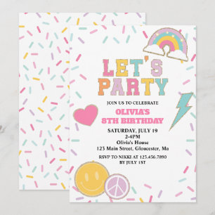 Invitation Anniversaire Preppy Patch