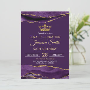 Invitation Anniversaire Prince Royal Violet Or
