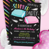 Anniversaire Pyjama Party Neon Arc-en-Ciel