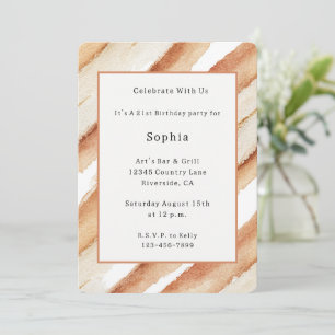 Invitation Anniversaire Rayures Latte Citrouille