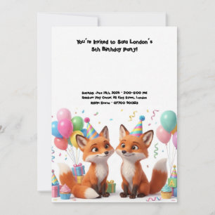 Invitation Anniversaire Renard Adorable