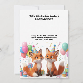 Invitation Anniversaire Renard Adorable