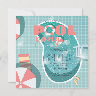 Invitation Anniversaire Retro Pool