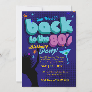 Invitation Anniversaire rétroactif Retour aux années 80 Anniv