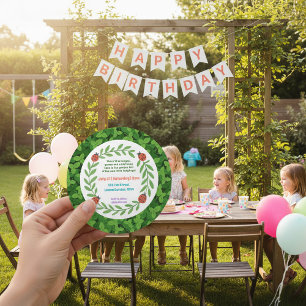 Invitation anniversaire ronde personnalisée avec p