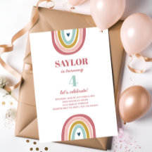Anniversaire rose arc-en-ciel du mignon Boho