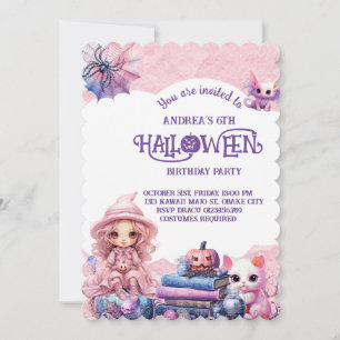 Invitation Anniversaire rose de Kawaii