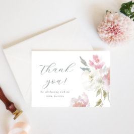 Invitation Anniversaire rose de Quinceañera Merci