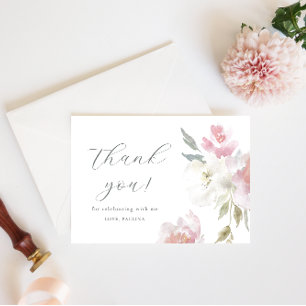 Invitation Anniversaire rose de Quinceañera Merci