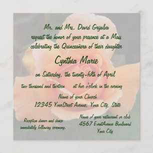 Invitation Anniversaire rose d'orange de Quinceanera