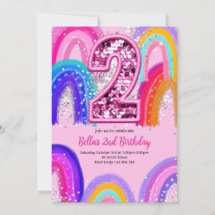 Invitation anniversaire rose EditableGirls 2ème an