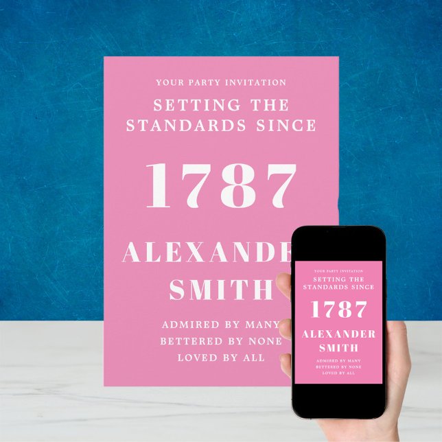 Invitation Anniversaire Rose Et Blanc (Créateur téléchargé)