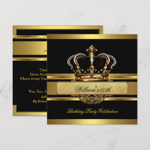 Invitation Anniversaire royal de l'or noir Prince King