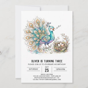 Invitation Anniversaire Royal Paon