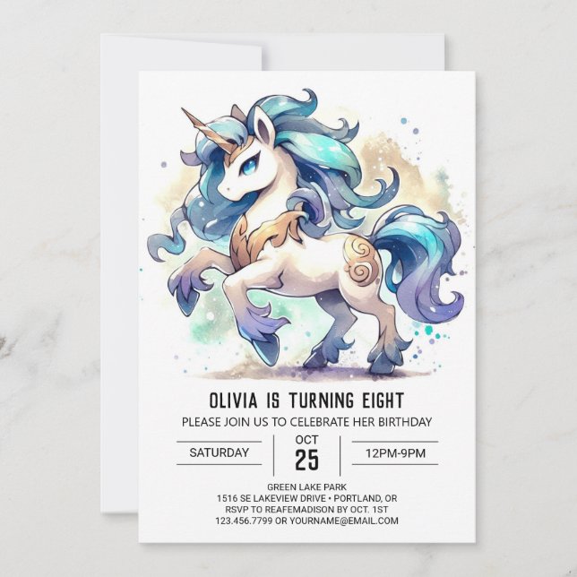 Invitation Anniversaire Rustique Custom Horse (Devant)