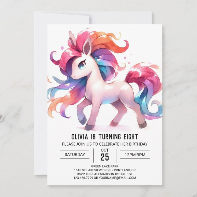 Invitation Anniversaire Rustique de Cheval Enfants (Devant)