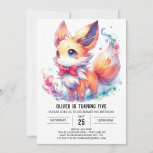Invitation Anniversaire rustique de Renard modifiable