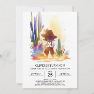 Invitation Anniversaire rustique du Sud Cowboy