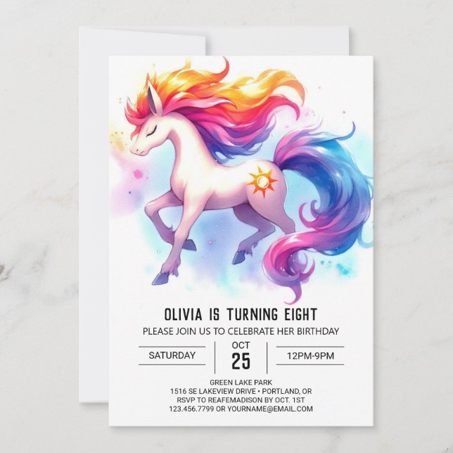 Invitation Anniversaire Rustique Editable Horse (Devant)