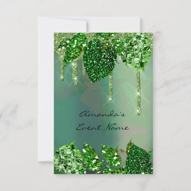 Invitation Anniversaire Rustique Woodland Rose Green Drifs Fe (Dos)