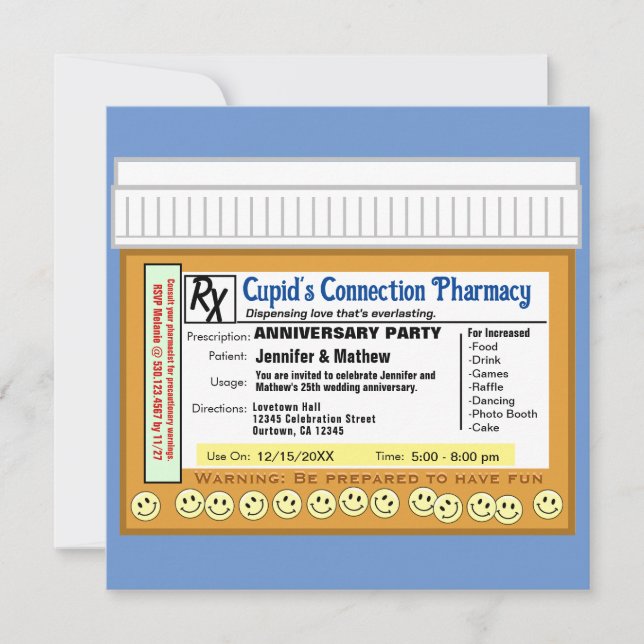 Invitation Anniversaire RX pour le plaisir (Devant)