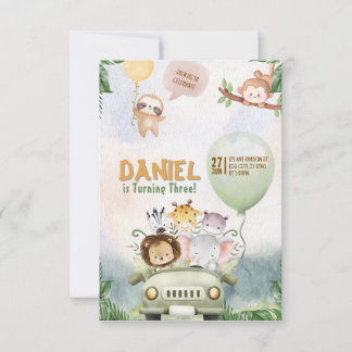 Invitation anniversaire Safari modifiable