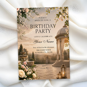 Invitation Anniversaire scénique esthétique