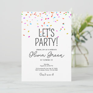 Invitation anniversaire simple et colorée avec con