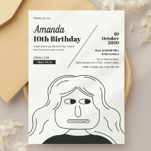 Invitation Anniversaire simple minimaliste élégant
