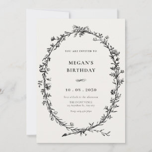 Invitation Anniversaire simple minimaliste vintage