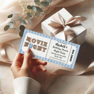 Invitation Anniversaire Soirée Cinéma Style Billet