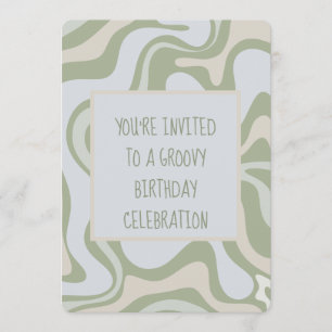 Invitation Anniversaire super à Sage Green