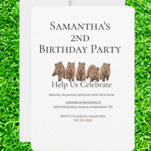 Invitation Anniversaire sur le thème des wombats