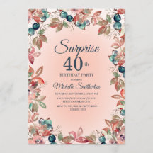 Anniversaire Surprise 40ème Femmes rose Turquoise 