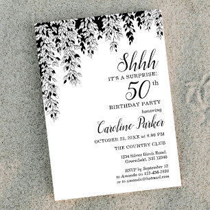 Invitation Anniversaire Surprise 50 ans Silver Bir