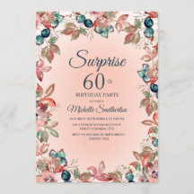 Anniversaire Surprise 60e Femmes rose Turquoise Fl